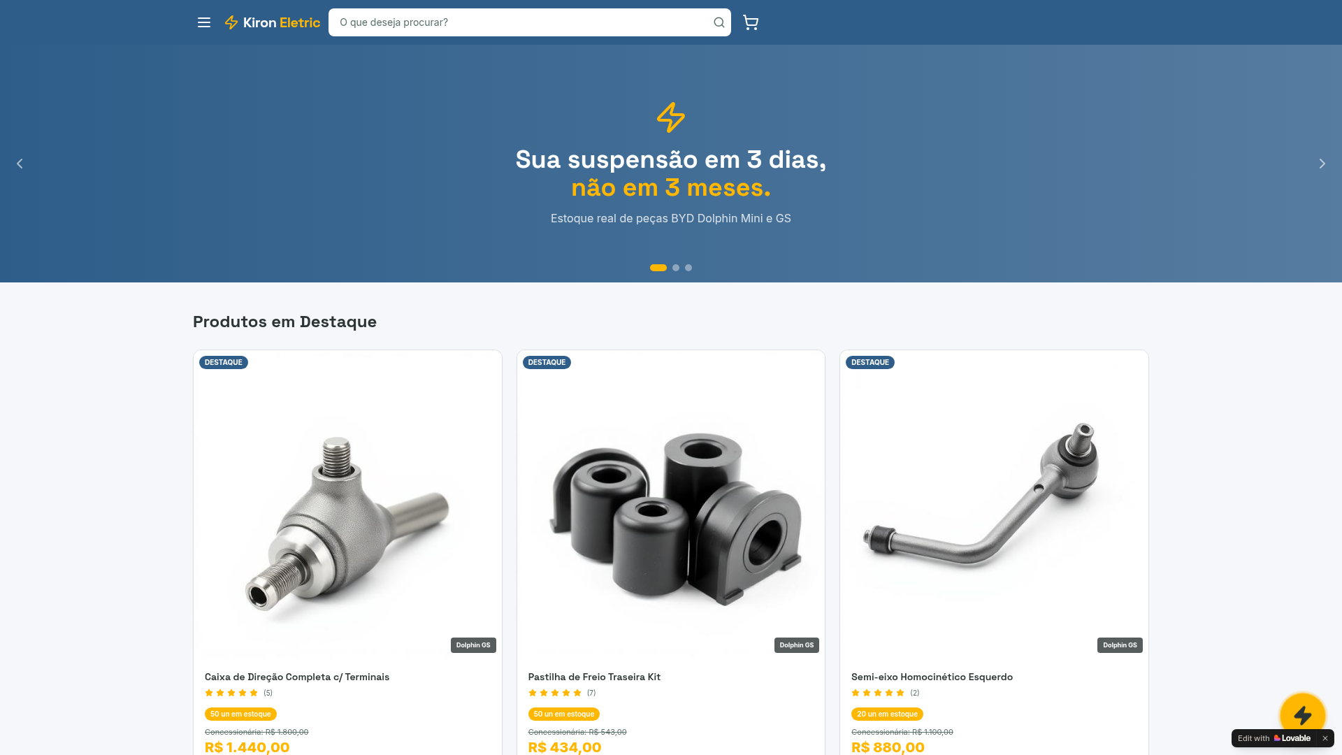 Preview do site Kiron Eletric