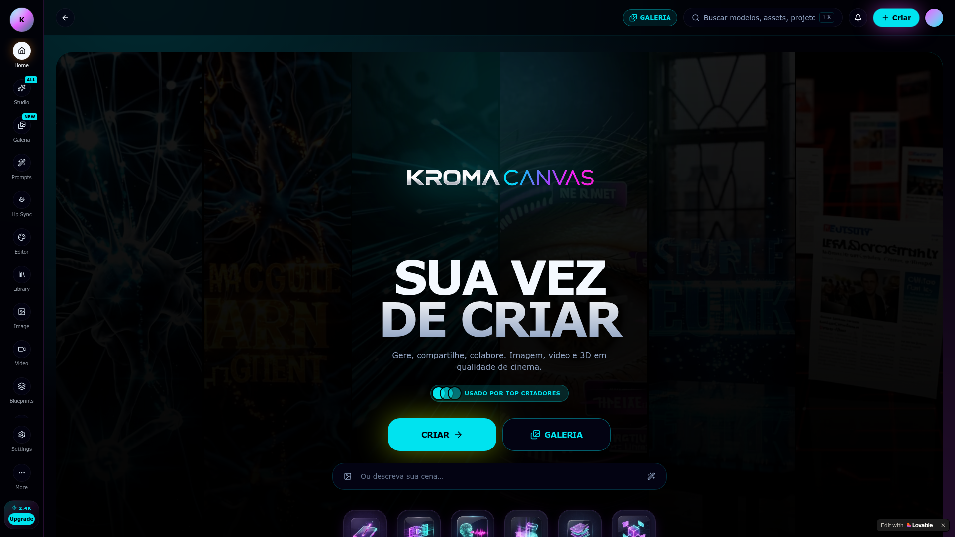 Preview do site Kroma Canvas